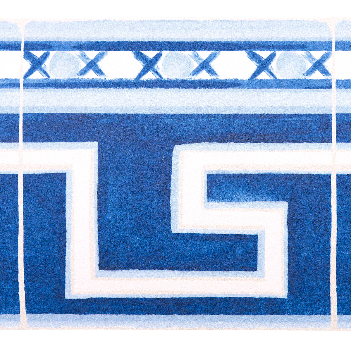 Schumacher Azulejos Border Azure Wallpaper