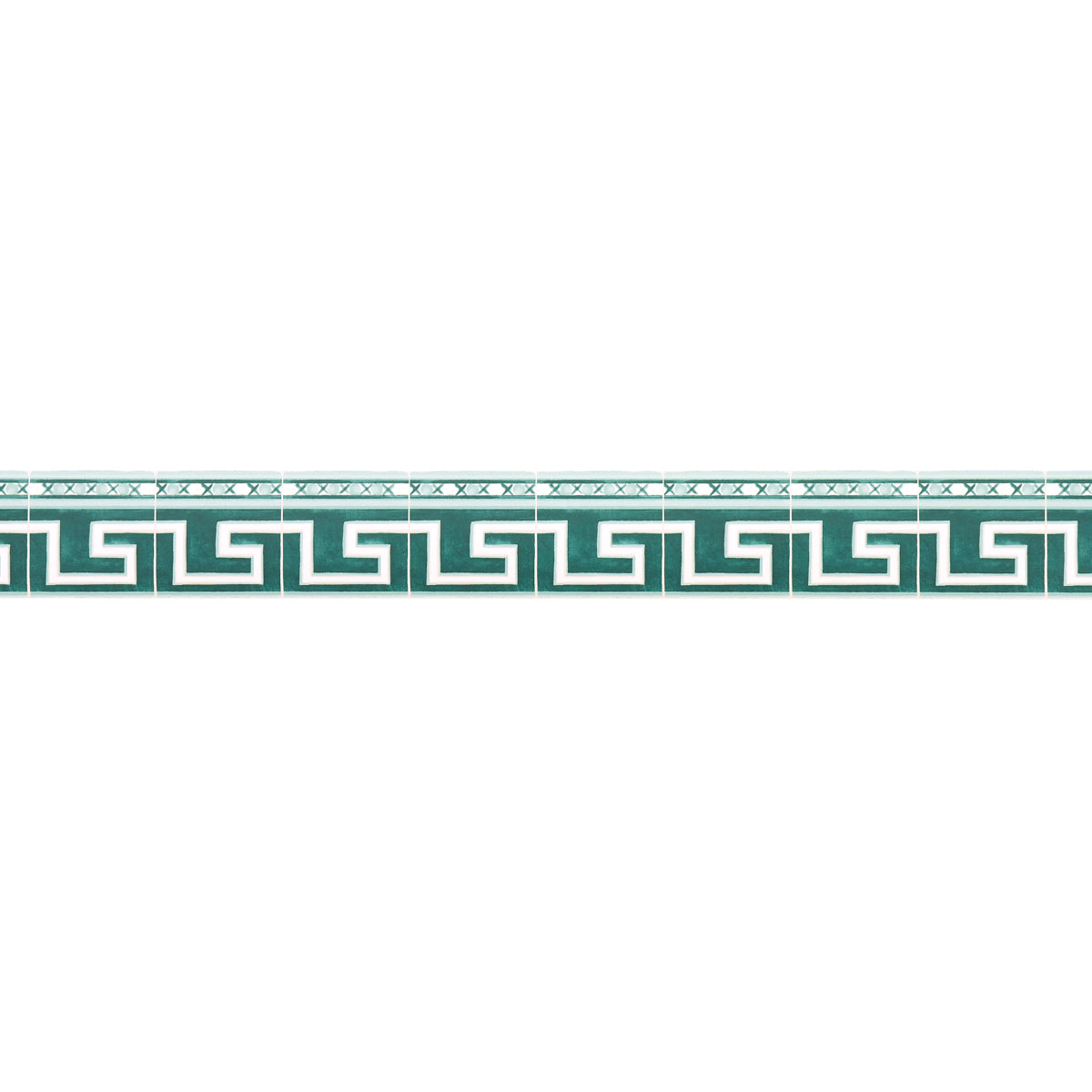 Schumacher Azulejos Border Emerald Wallpaper