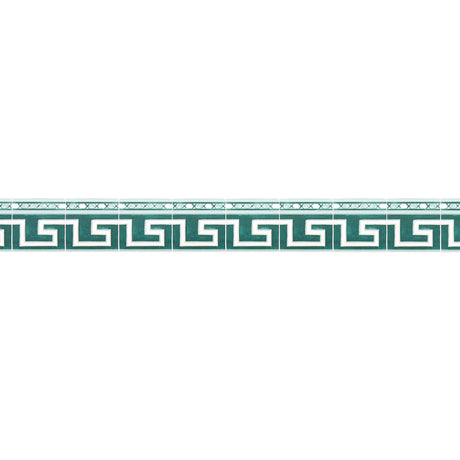 Schumacher Azulejos Border Emerald Wallpaper