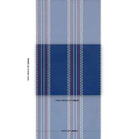 Schumacher Greco Stripe Navy Wallpaper