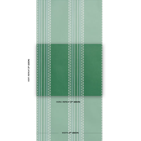 Schumacher Greco Stripe Green Wallpaper