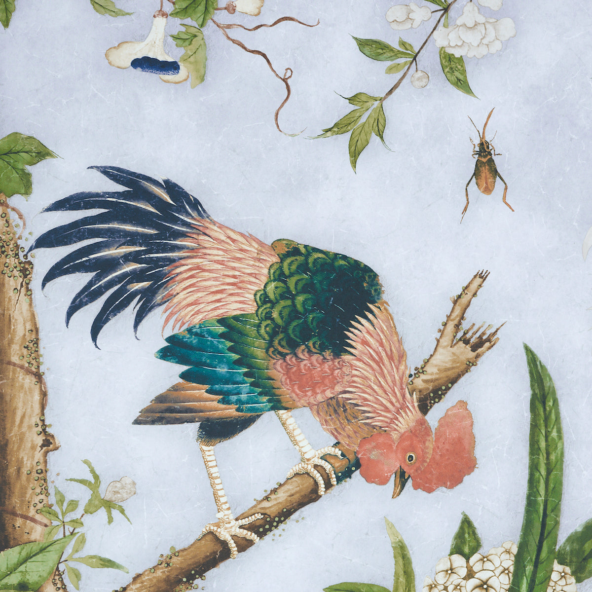 Schumacher Les Oiseaux Panel Set Sky Wallpaper