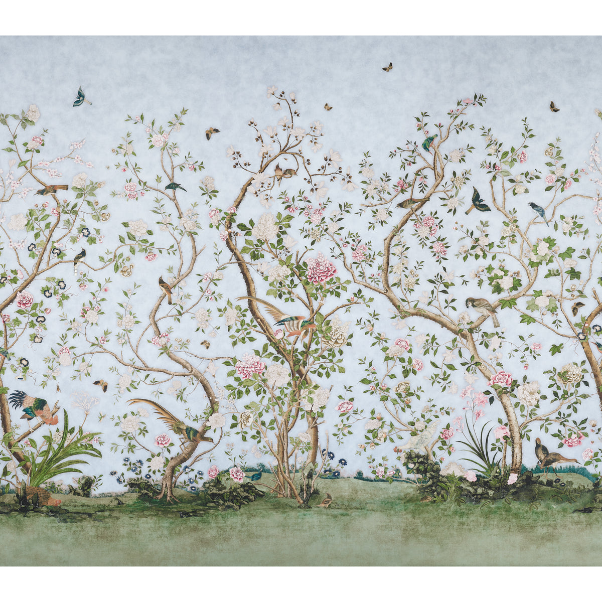 Schumacher Les Oiseaux Panel Set Sky Wallpaper