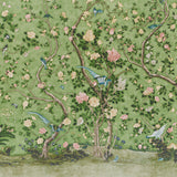 Schumacher Les Oiseaux Panel Set Apple Green Wallpaper - Eade's Wallpaper