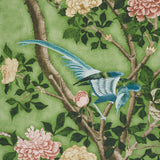 Schumacher Les Oiseaux Panel Set Apple Green Wallpaper - Eade's Wallpaper