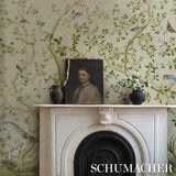 Schumacher Les Oiseaux Panel Set Apple Green Wallpaper - Eade's Wallpaper