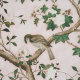 Schumacher Les Oiseaux Panel Set Blush Wallpaper - Eade's Wallpaper