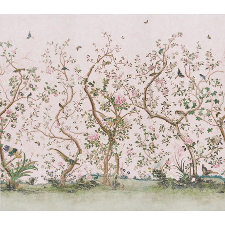 Schumacher Les Oiseaux Panel Set Blush Wallpaper - Eade's Wallpaper