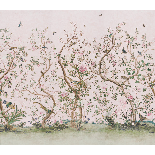 Schumacher Les Oiseaux Panel Set Blush Wallpaper - Eade's Wallpaper