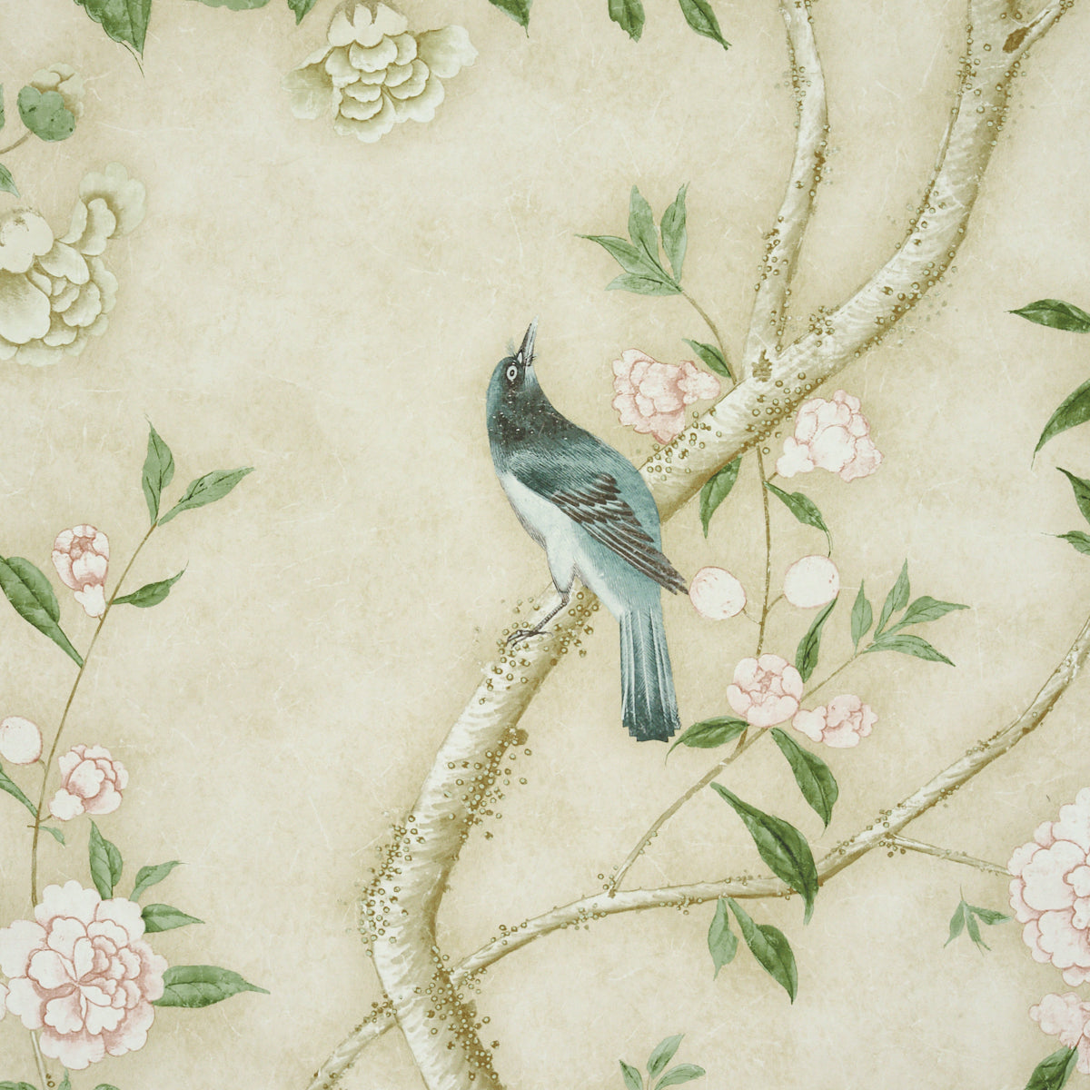 Schumacher Les Oiseaux Panel Set Parchment Wallpaper