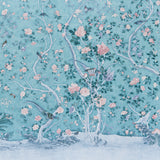 Schumacher Les Oiseaux Panel Set Blue Turquoise Wallpaper - Eade's Wallpaper