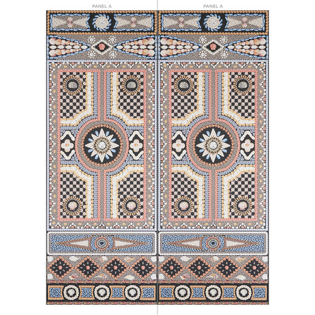 Schumacher Shell Grotto Panel A Onyx Multi Wallpaper - Eade's Wallpaper