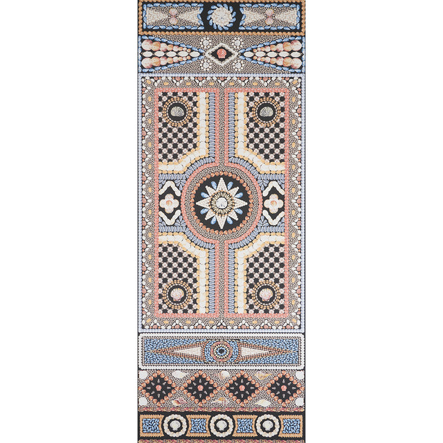 Schumacher Shell Grotto Panel A Onyx Multi Wallpaper - Eade's Wallpaper
