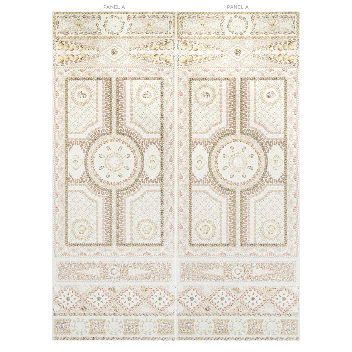 Schumacher Shell Grotto Panel A Sand Wallpaper - Eade's Wallpaper