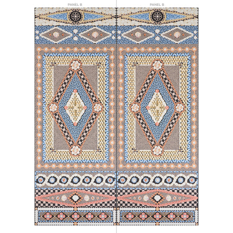 Schumacher Shell Grotto Panel B Onyx Multi Wallpaper - Eade's Wallpaper