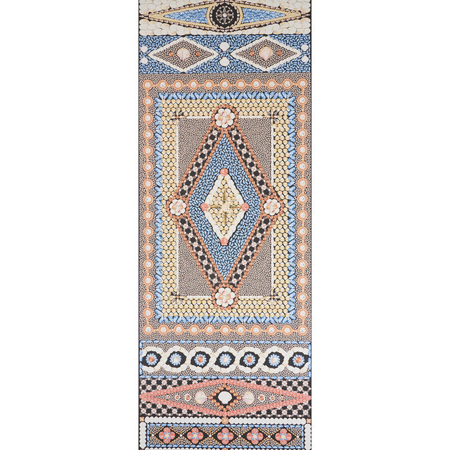Schumacher Shell Grotto Panel B Onyx Multi Wallpaper - Eade's Wallpaper