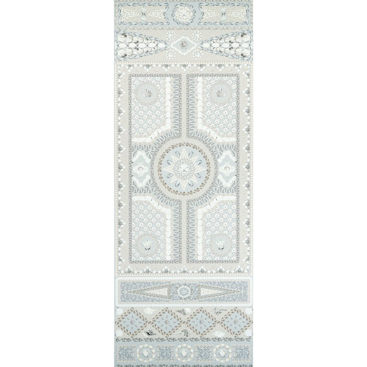 Schumacher Shell Grotto Panel A Seafoam Wallpaper