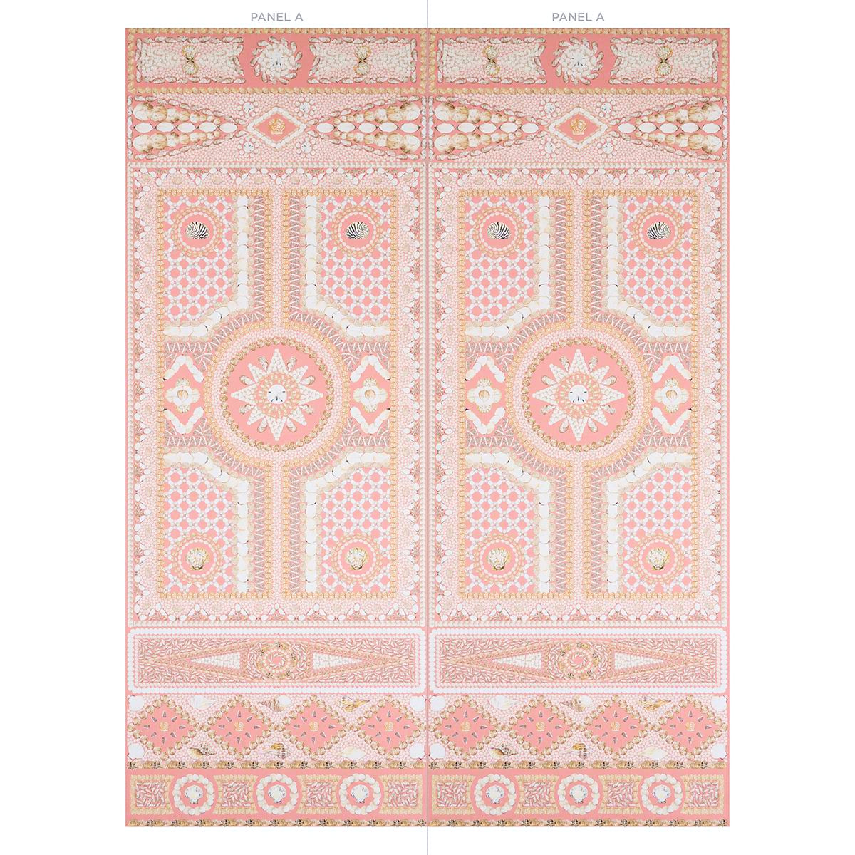 Schumacher Shell Grotto Panel A Coral Wallpaper - Eade's Wallpaper