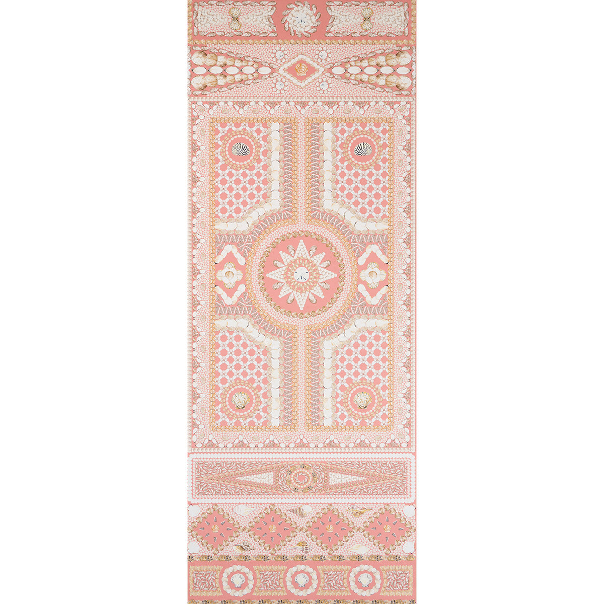 Schumacher Shell Grotto Panel A Coral Wallpaper - Eade's Wallpaper