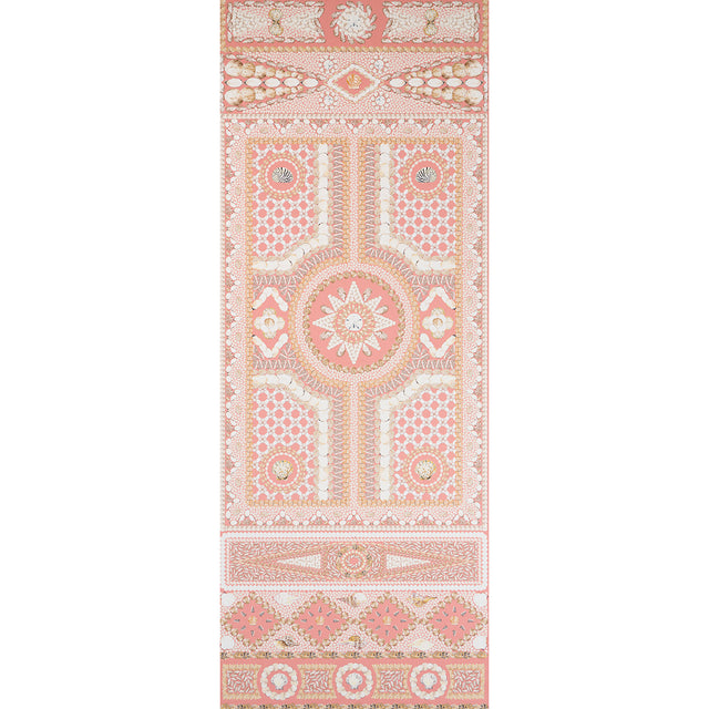 Schumacher Shell Grotto Panel A Coral Wallpaper - Eade's Wallpaper