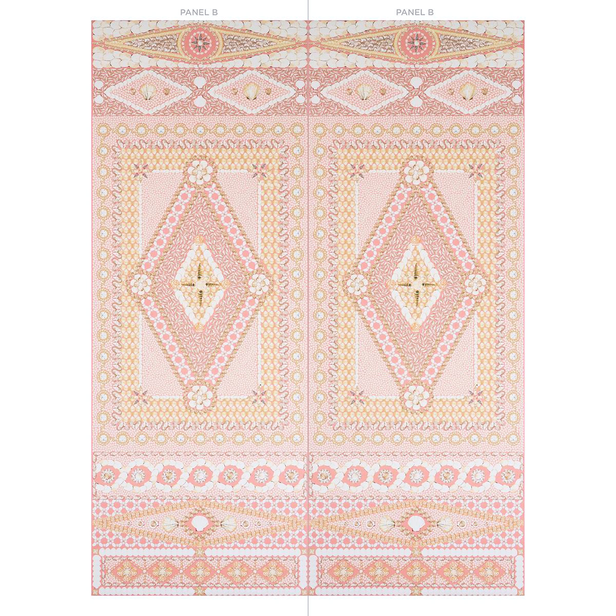 Schumacher Shell Grotto Panel B Coral Wallpaper - Eade's Wallpaper