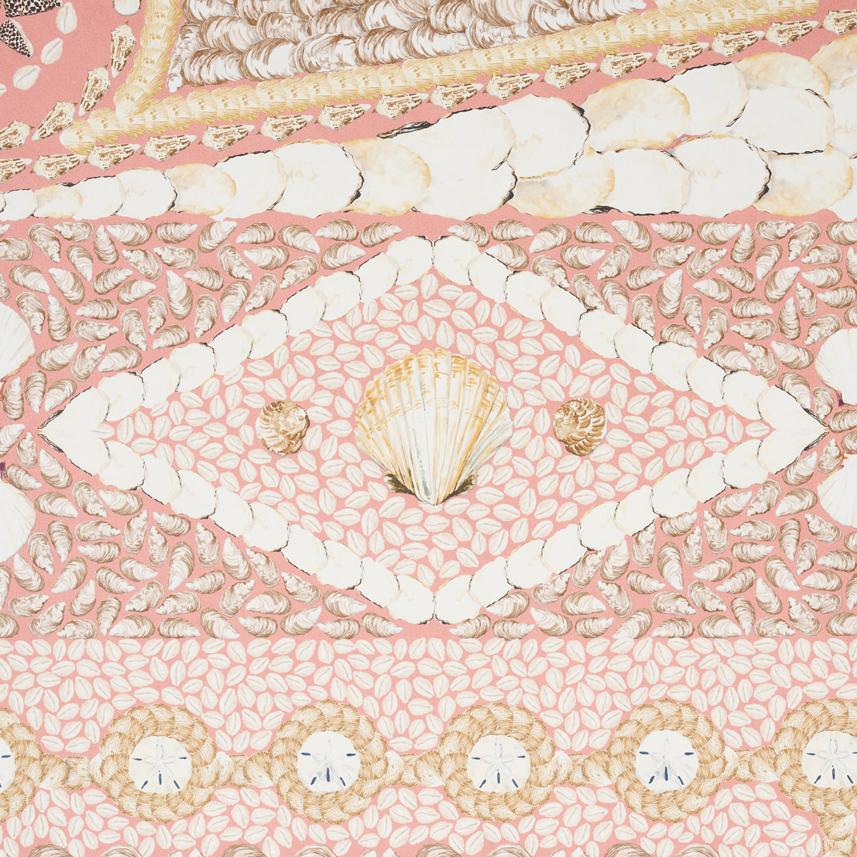 Schumacher Shell Grotto Panel B Coral Wallpaper - Eade's Wallpaper