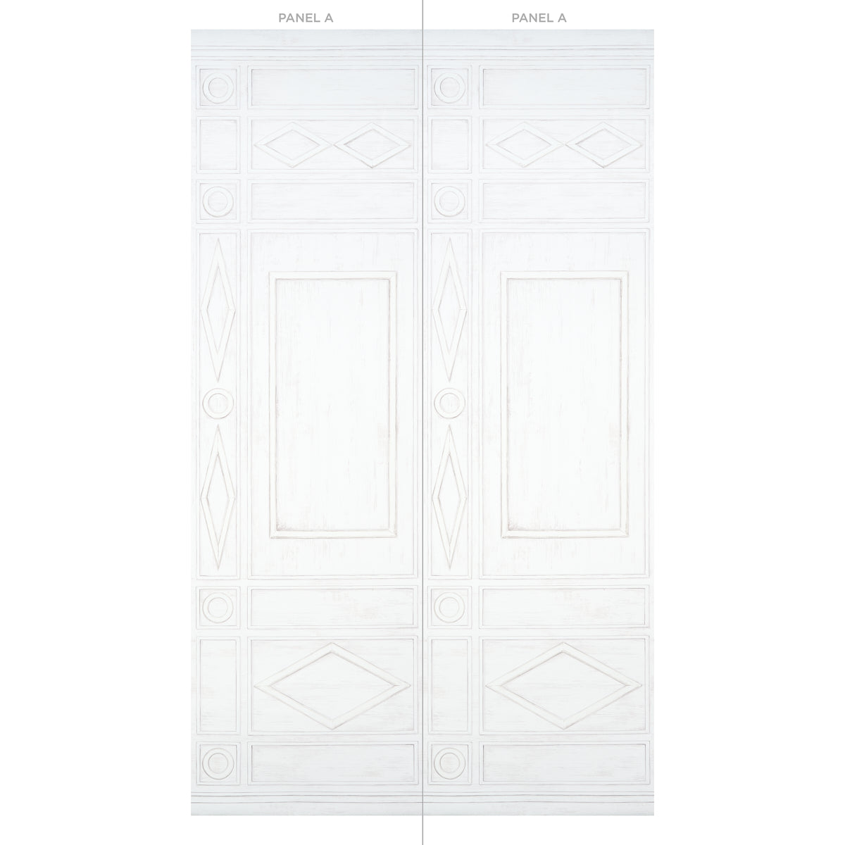 Schumacher Swedish Manor Panel A White Wallpaper - Eade's Wallpaper