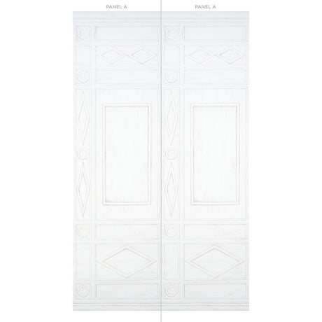 Schumacher Swedish Manor Panel A White Wallpaper - Eade's Wallpaper