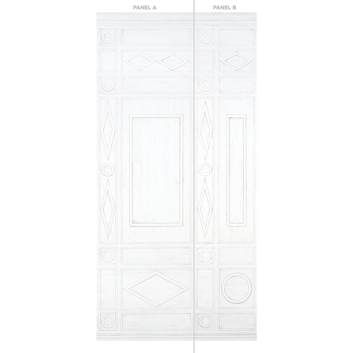Schumacher Swedish Manor Panel A White Wallpaper - Eade's Wallpaper