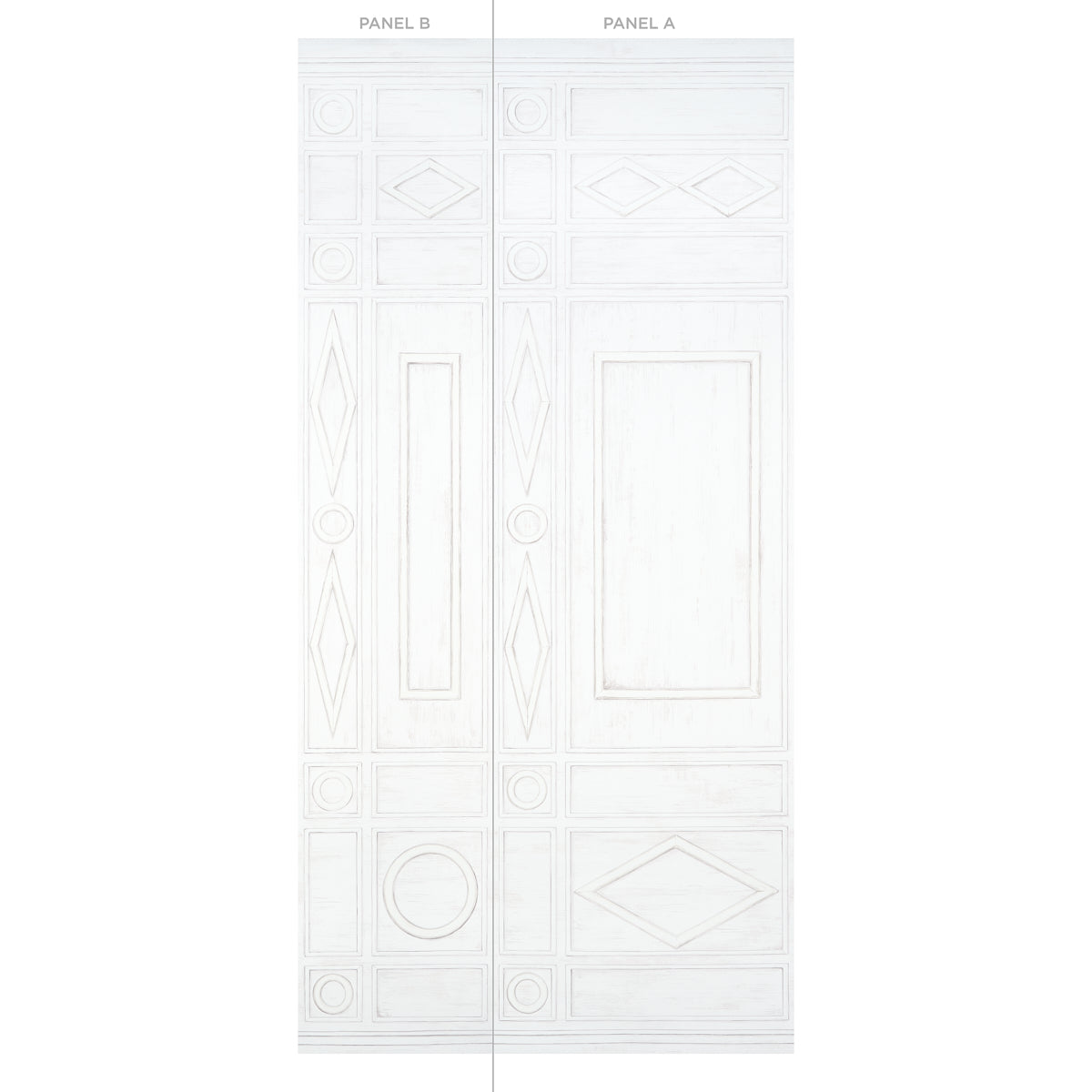 Schumacher Swedish Manor Panel B White Wallpaper - Eade's Wallpaper