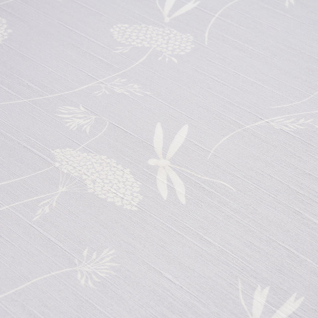 Schumacher 5015190 LA LIBELLULE SILK in MOONSTONE Wallpaper 