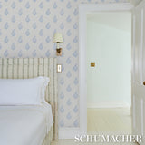 Schumacher Kerala Paisley Ii Blue Wallpaper