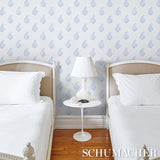 Schumacher Kerala Paisley Ii Blue Wallpaper