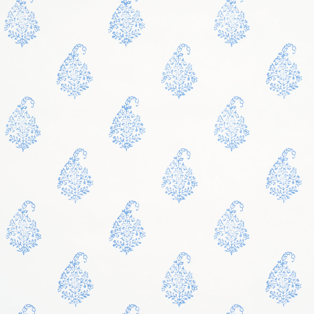 Schumacher Kerala Paisley Ii Blue Wallpaper