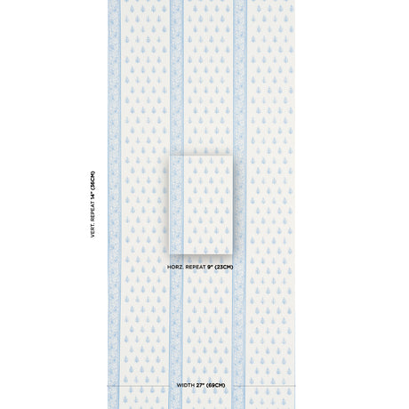 Schumacher Katsura Stripe Ii Chambray Wallpaper