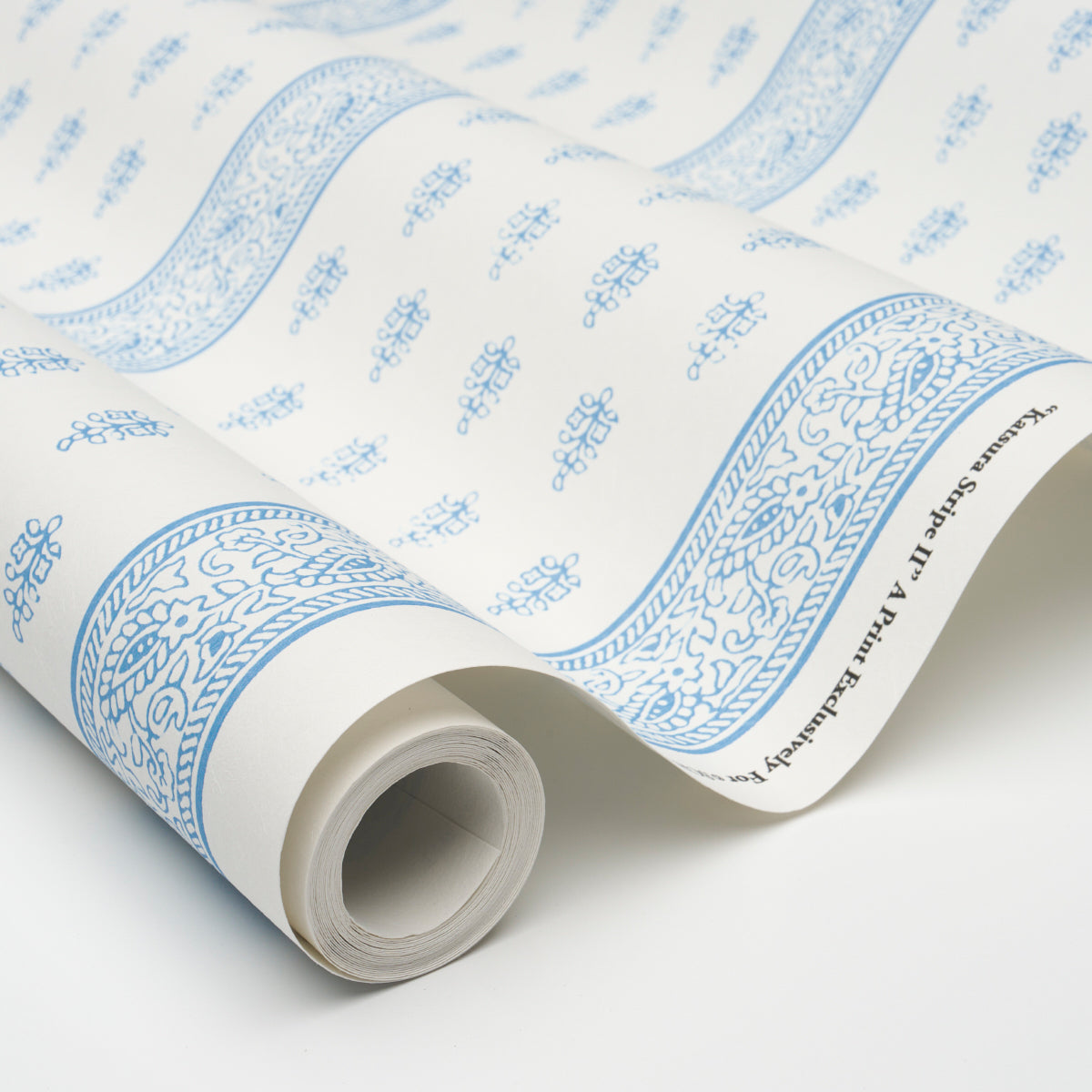 Schumacher Katsura Stripe Ii Chambray Wallpaper