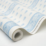 Schumacher Katsura Stripe Ii Chambray Wallpaper