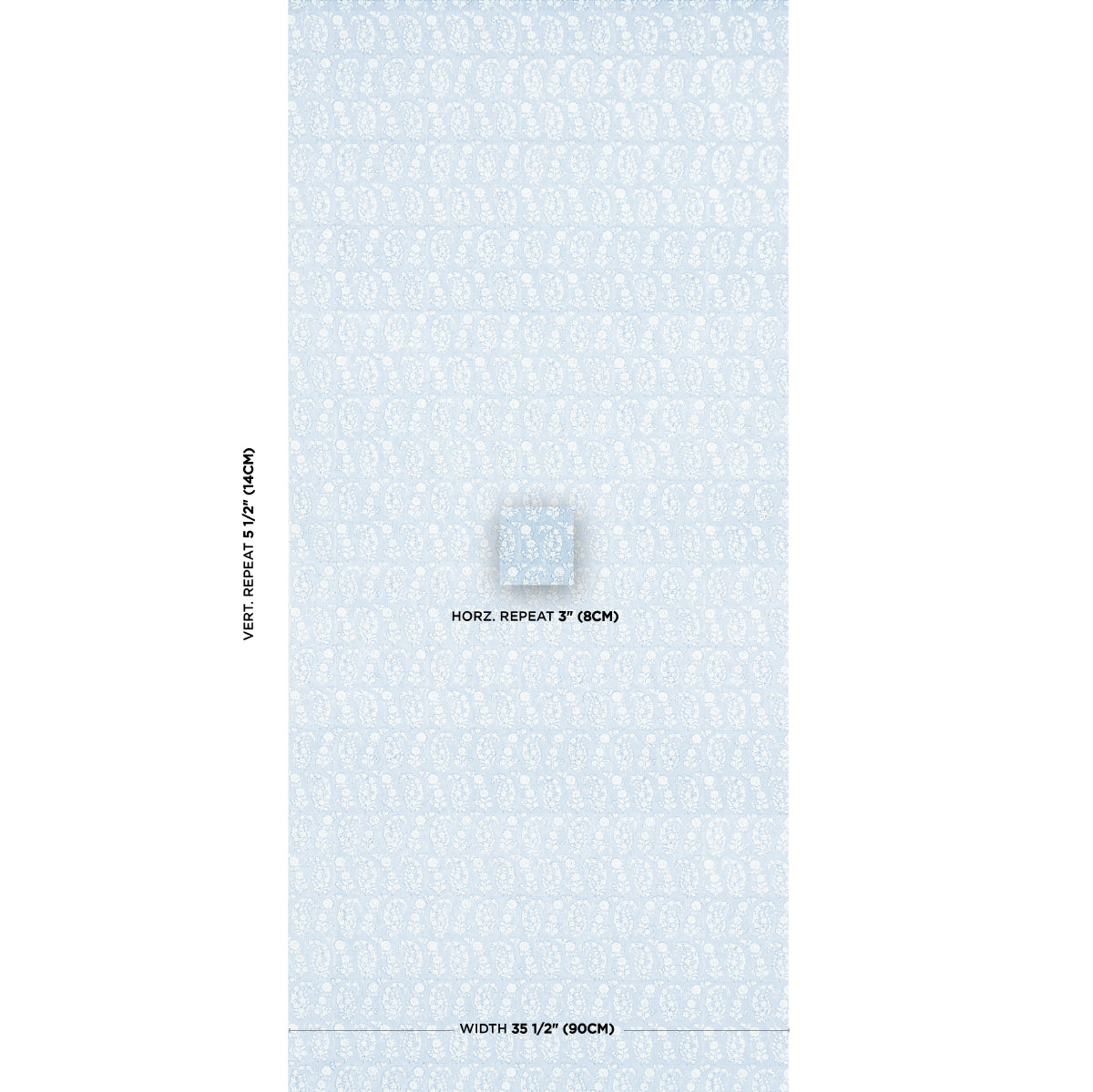 Schumacher Arita Block Print Cornflower Wallpaper