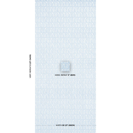 Schumacher Arita Block Print Cornflower Wallpaper