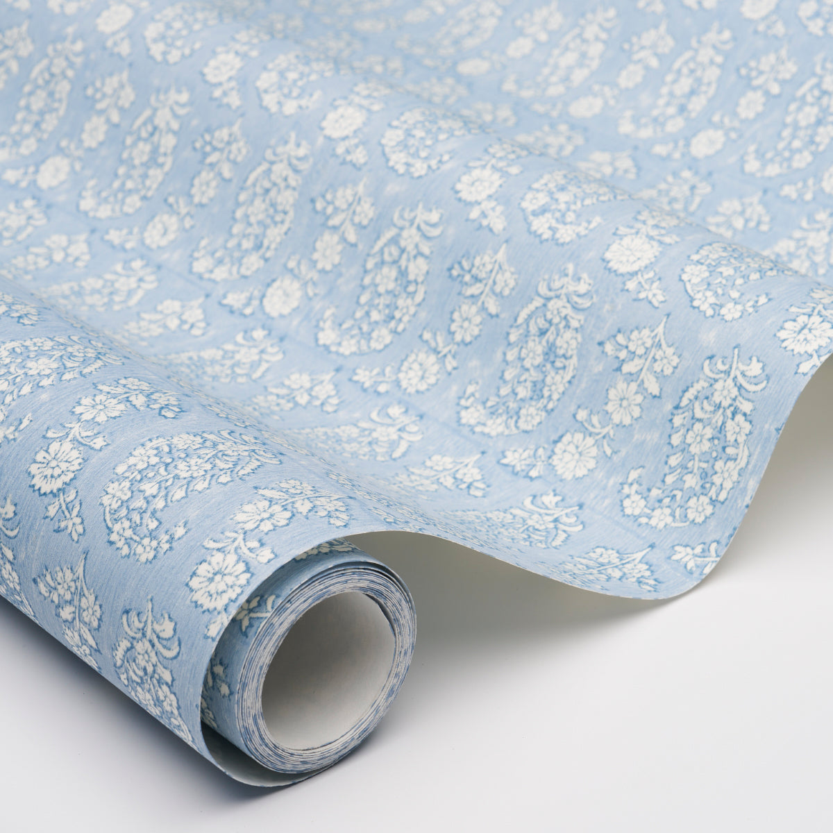 Schumacher Arita Block Print Cornflower Wallpaper