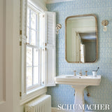 Schumacher Arita Block Print Cornflower Wallpaper