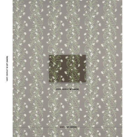 Schumacher Tasmanian Mimosa Brown &Green Wallpaper - Eade's Wallpaper