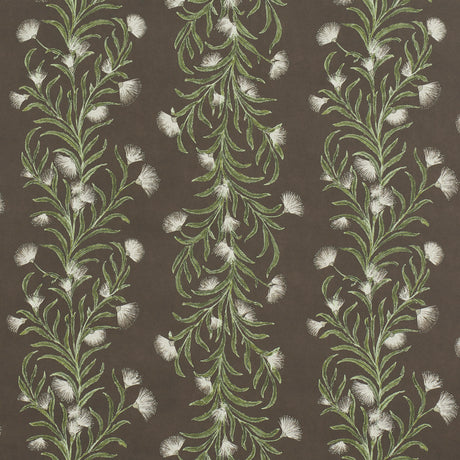 Schumacher Tasmanian Mimosa Brown &Green Wallpaper - Eade's Wallpaper