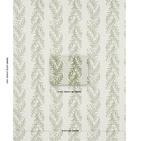 Schumacher Tasmanian Mimosa Ivory & Green Wallpaper - Eade's Wallpaper