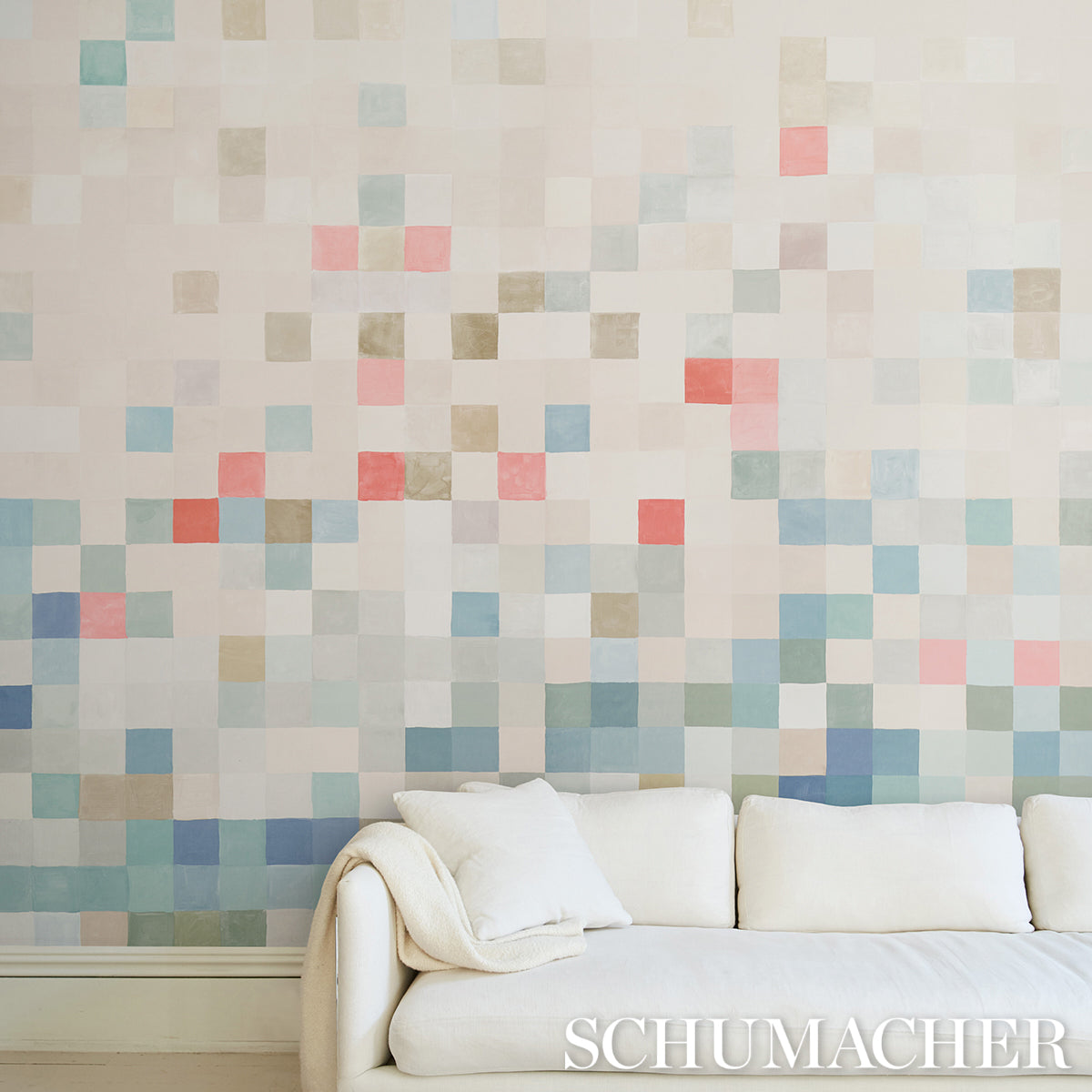 Schumacher Madame De Pixel Panel Set Multi Wallpaper - Eade's Wallpaper