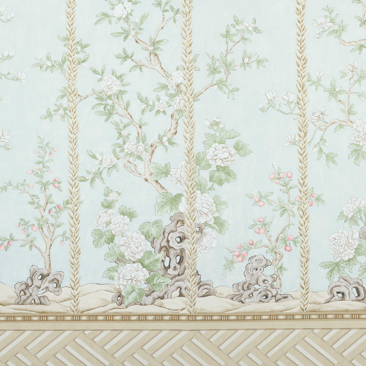 Schumacher Victoria Panel Set Mineral Wallpaper