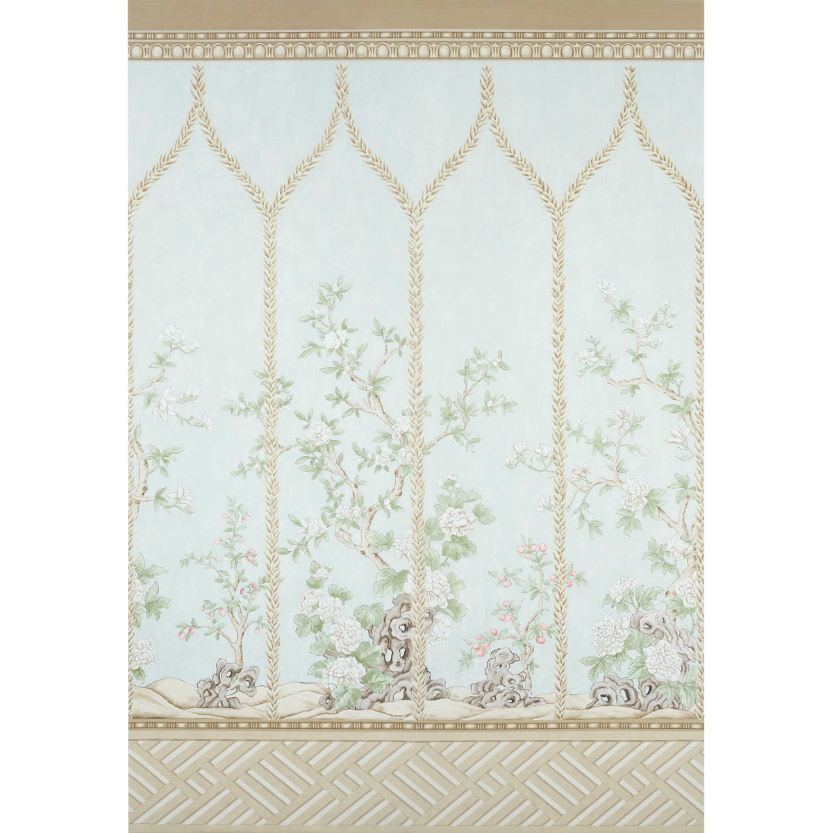 Schumacher Victoria Panel Set Mineral Wallpaper