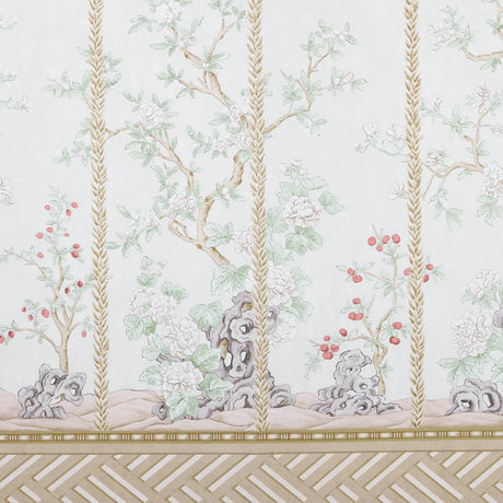 Schumacher Victoria Panel Set Stone Wallpaper