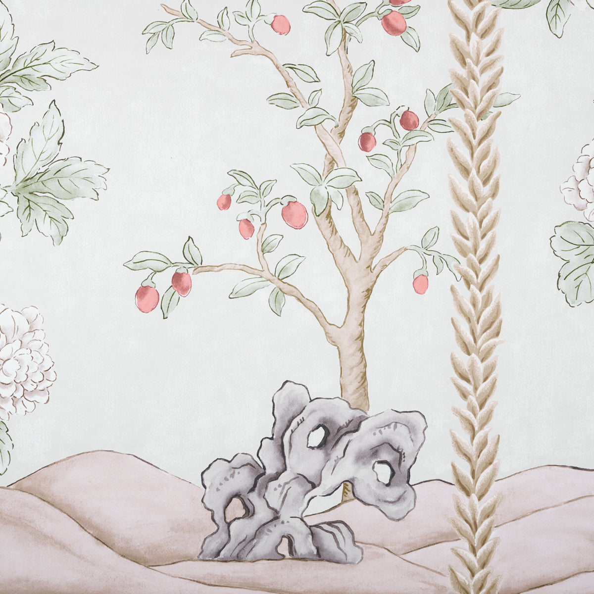 Schumacher Victoria Panel Set Stone Wallpaper