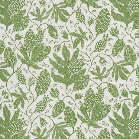 Schumacher Polka Dot Jungle Green & Ivory Wallpaper - Eade's Wallpaper